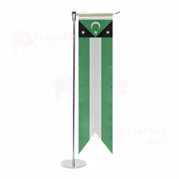 Turks of Western Thrace L Table Flag