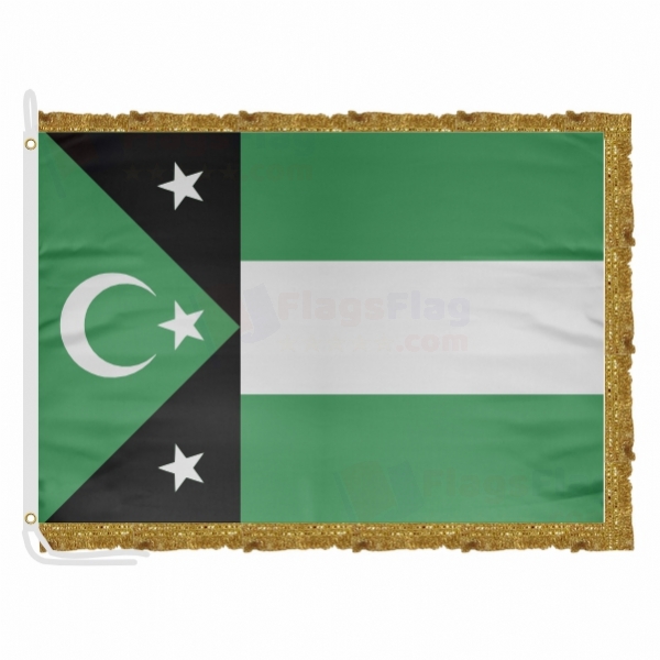 Turks of Western Thrace Satin Office Flag
