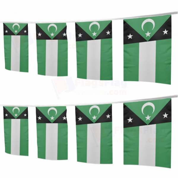 Turks of Western Thrace Square String Flags