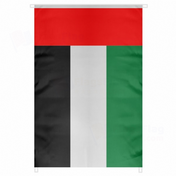 UAE Large Size Flag Hanging on Building