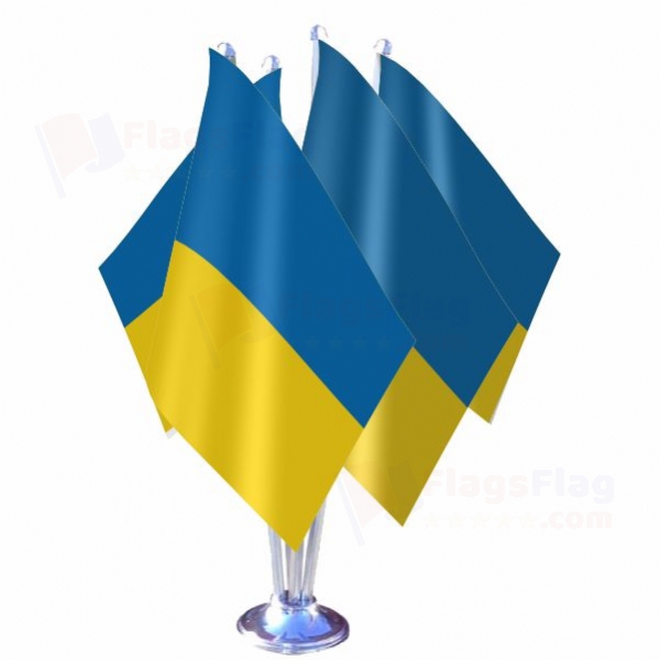 Ukraine Quadruple Table Flag