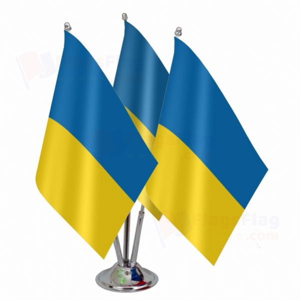 Ukraine Triple Table Flag