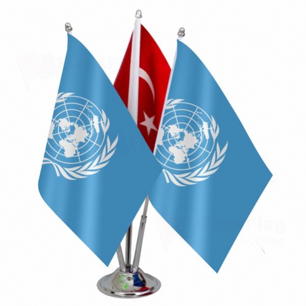 United Nations Triple Table Flag