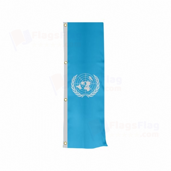 United Nations Vertically Raised Flags