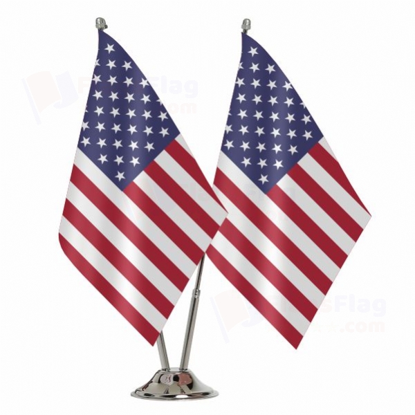 United States of America 2 Table Flags