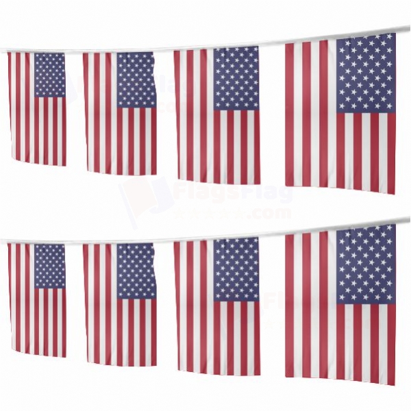 United States Square String Flags