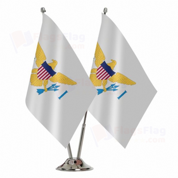 United States Virgin Islands 2 Table Flags