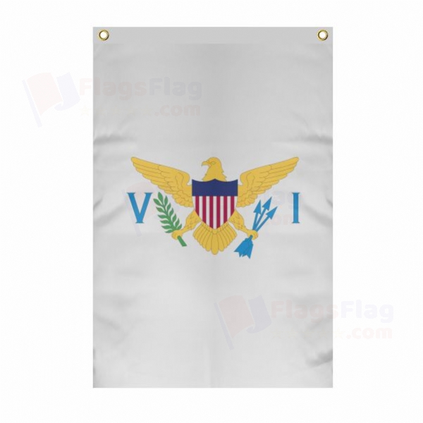 United States Virgin Islands Large Size Flag Hanging on Building