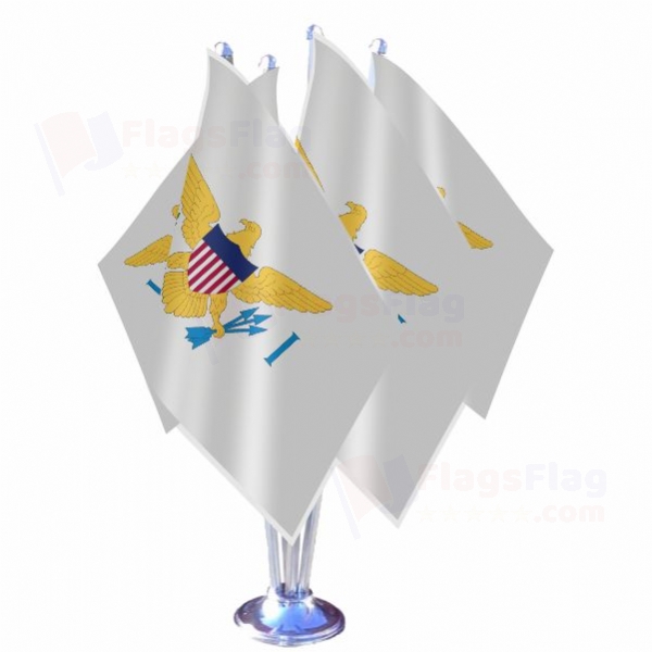 United States Virgin Islands Quadruple Table Flag