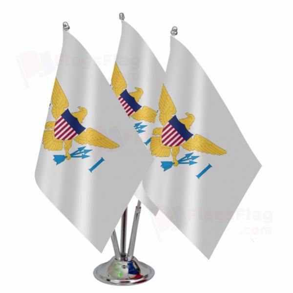 United States Virgin Islands Triple Table Flag