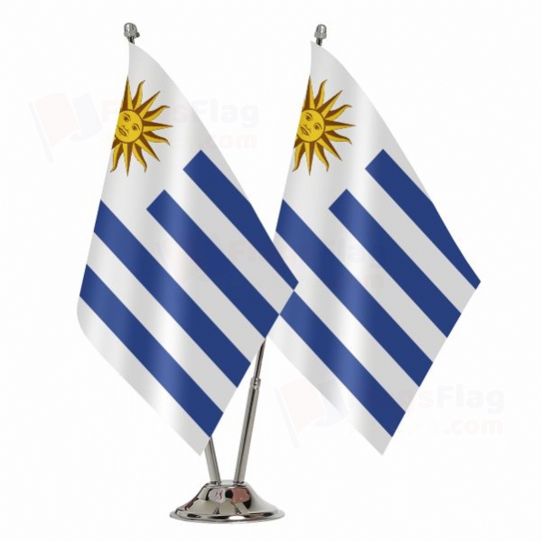Uruguay 2 Table Flags