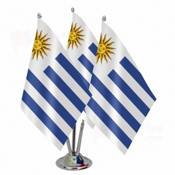 Uruguay Triple Table Flag