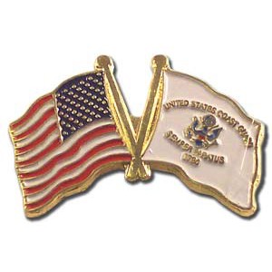 US and Coast Guard Flag Lapel Pin - 1.25\