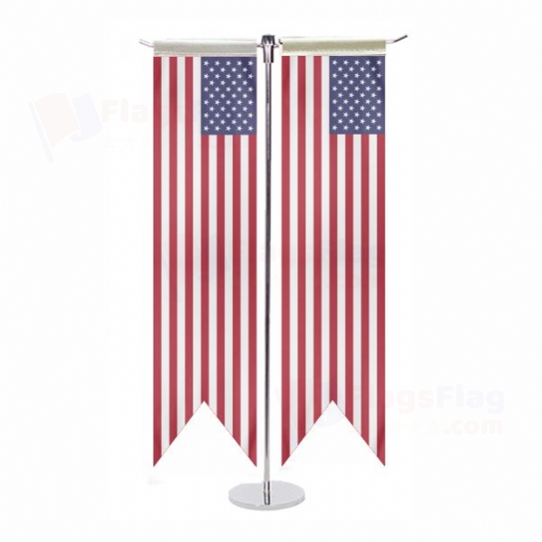 USA T Table Flags