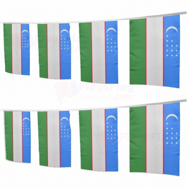 Uzbekistan Square String Flags