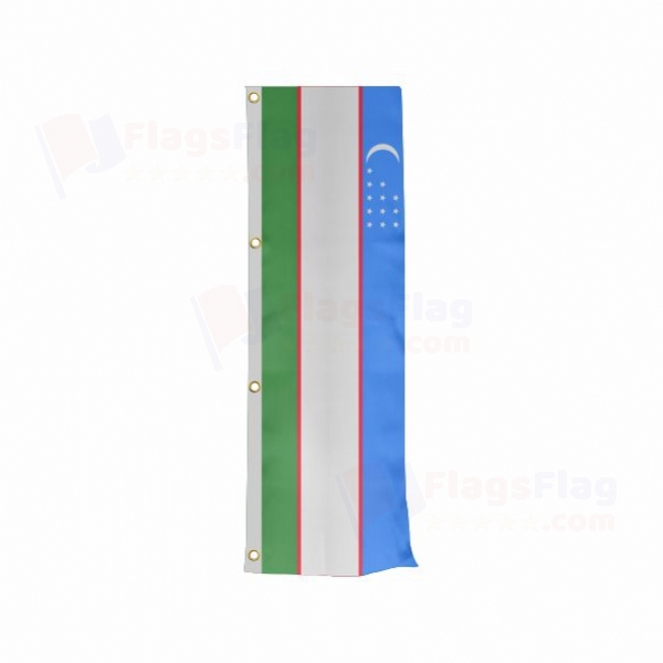 Uzbekistan Vertically Raised Flags
