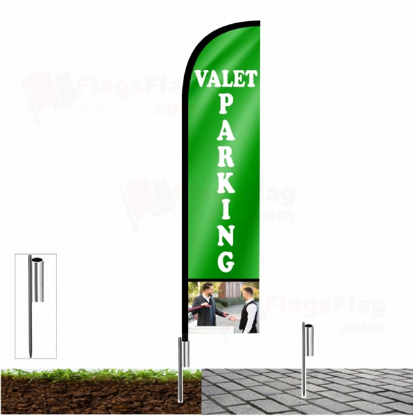 Valet Parking Flags with fishing line