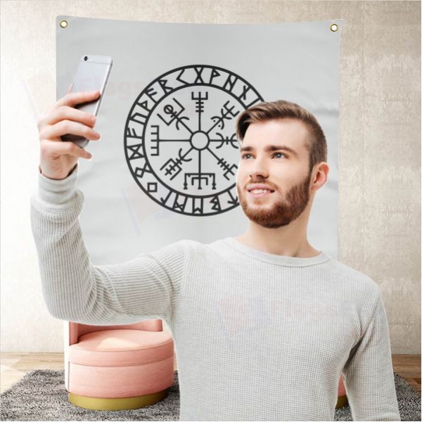 Viking Symbol Nordic Compass Background Selfie Shooting Landscapes