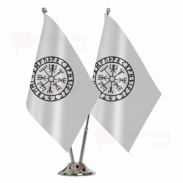 Viking Symbol Nordic Compass Binary Table Flag
