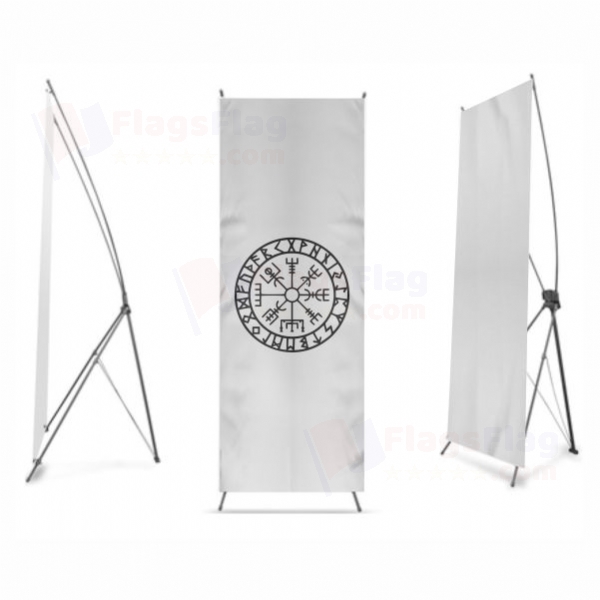 Viking Symbol Nordic Compass Digital Print X Banner