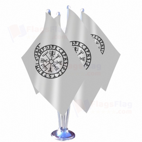 Viking Symbol Nordic Compass Quadruple Table Flag