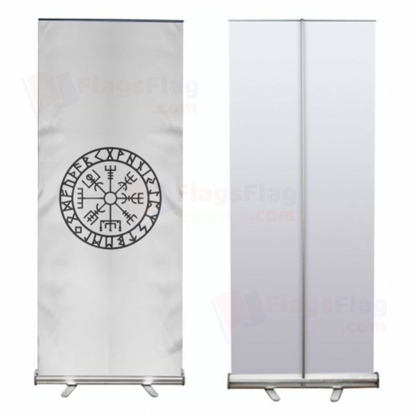 Viking Symbol Nordic Compass Roll Up Banner
