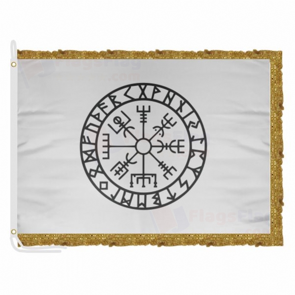 Viking Symbol Nordic Compass Satin Office Flag
