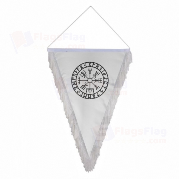 Viking Symbol Nordic Compass Triangle Fringed Streamers