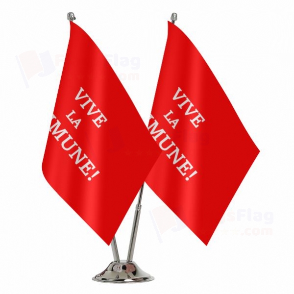 Vive La Commune 2 Table Flags