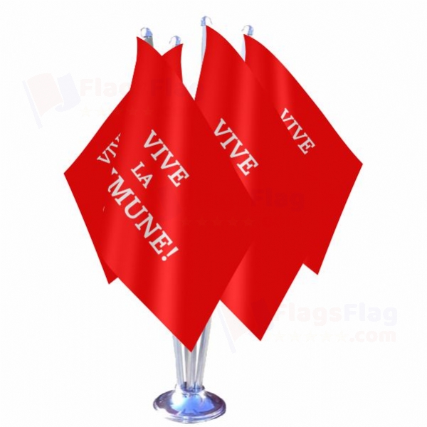 Vive La Commune Quadruple Table Flag