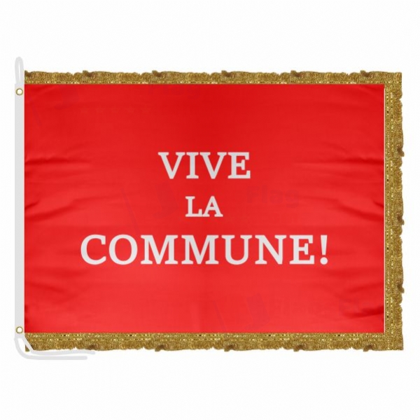 Vive La Commune Satin Office Flag
