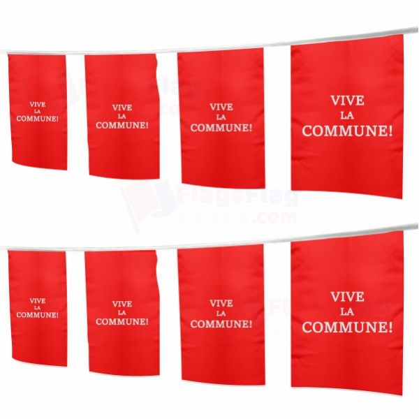 Vive La Commune Square String Flags