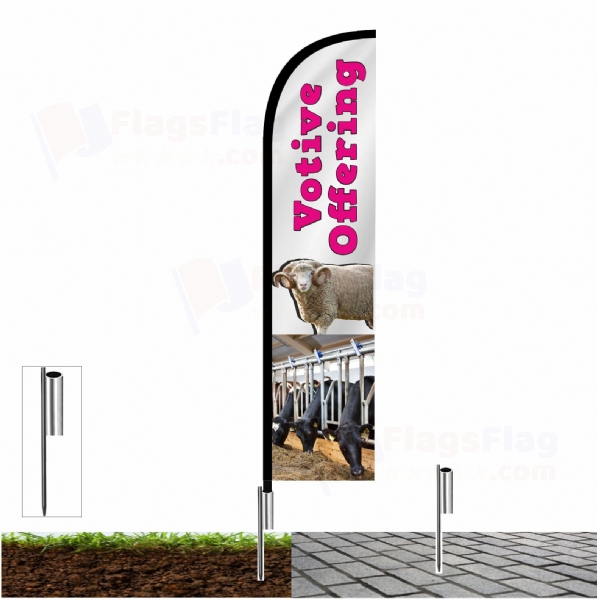 Votive Offering Fishing Rod Flag
