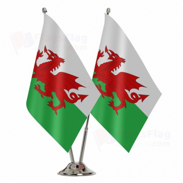 Wales 2 Table Flags