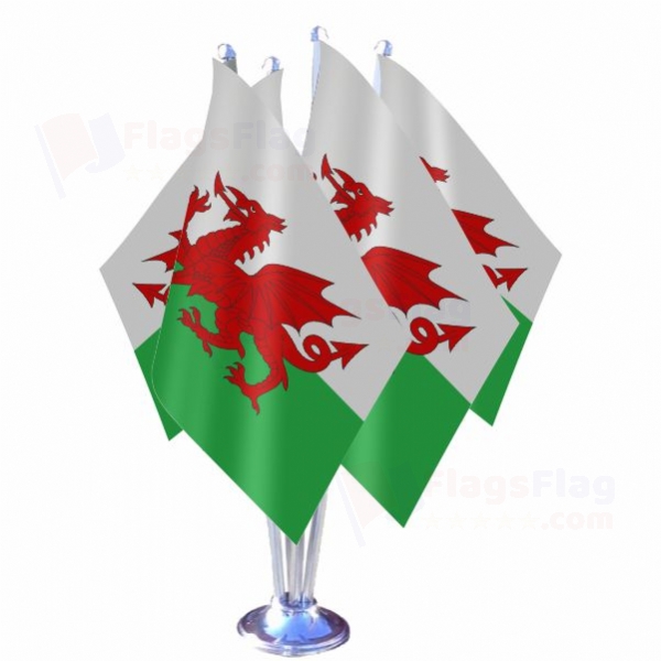 Wales Quadruple Table Flag