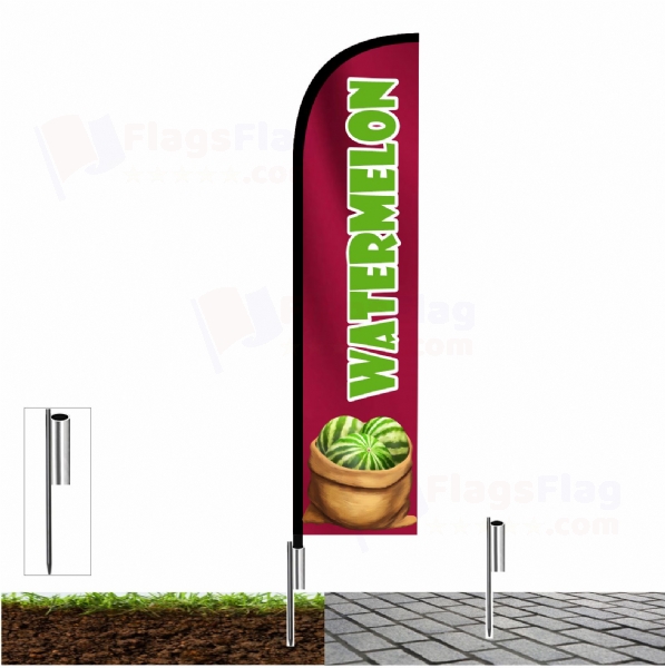 Watermelon Fishing Rod Flag