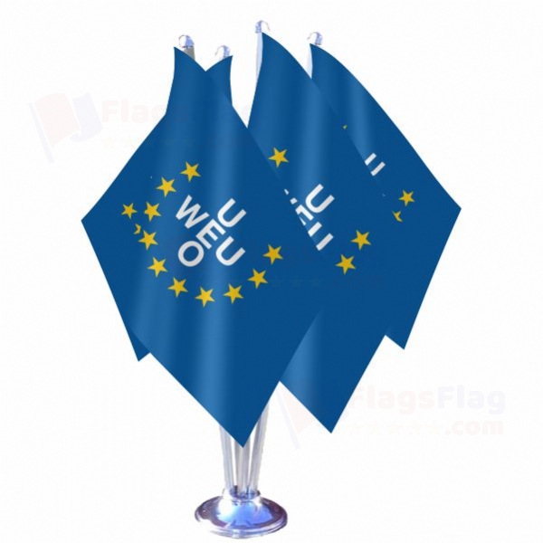 Western European Union Quadruple Table Flag