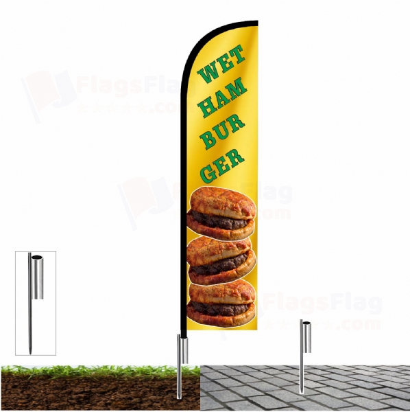 Wet hamburger Advertising Flags