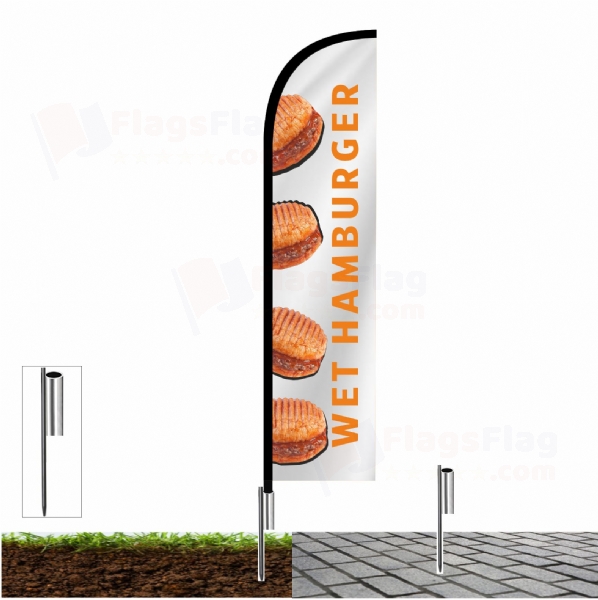 Wet hamburger Beach Flag