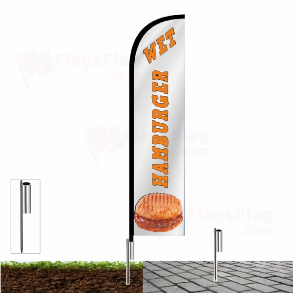 Wet hamburger Beach Flag and Sail Flag