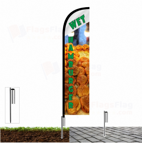 Wet hamburger Pavement Flags