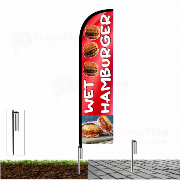 Wet hamburger Pole Flags