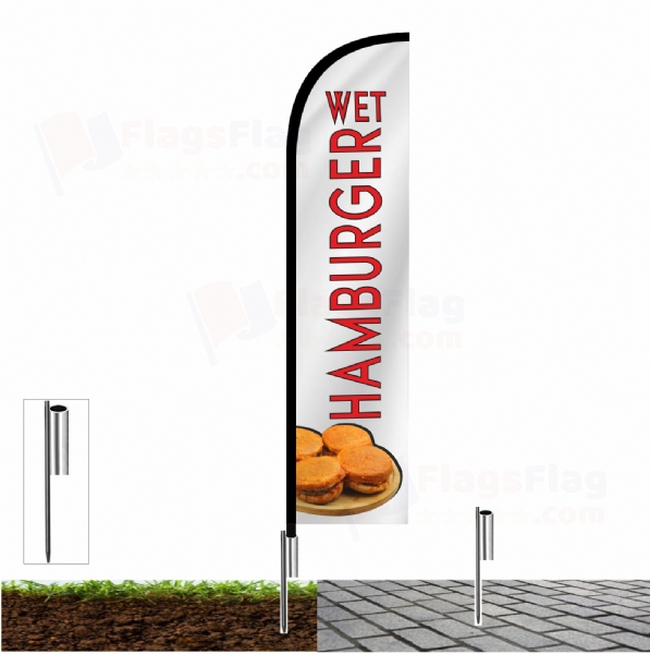 Wet hamburger Road Flags