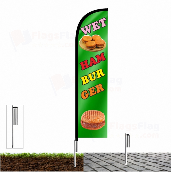 Wet hamburger Shop Front Flags