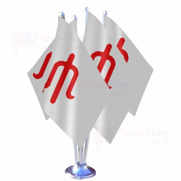 white Alleged Quadruple Table Flag