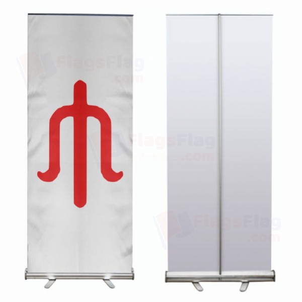 white Alleged Roll Up Banner