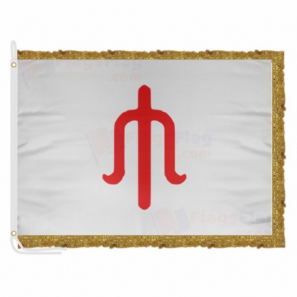 white Alleged Satin Office Flag
