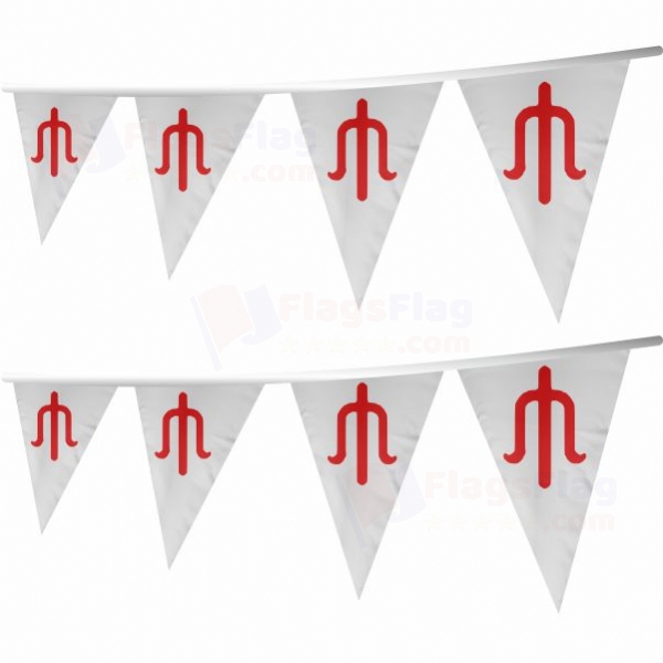 white Alleged Stringed Triangle Flag