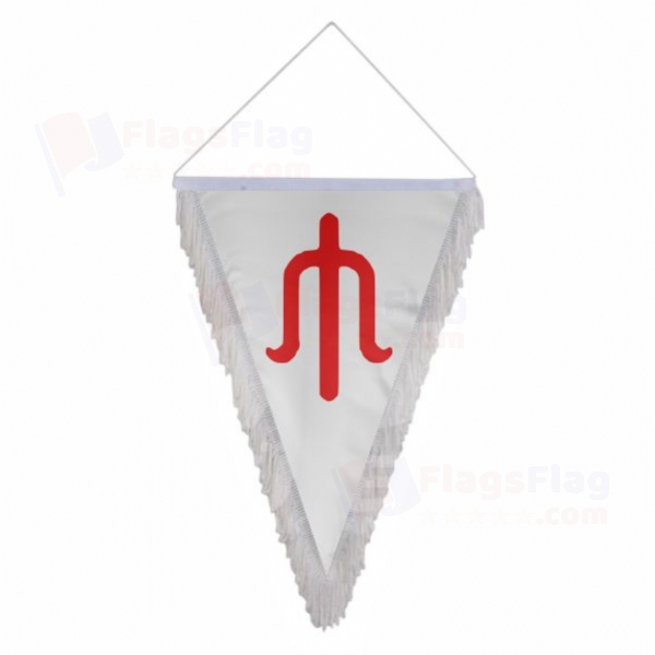 white Alleged Triangle Fringed Streamers
