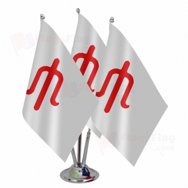 white Alleged Triple Table Flag